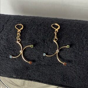Costa Gold Earrings with Colorful Accents